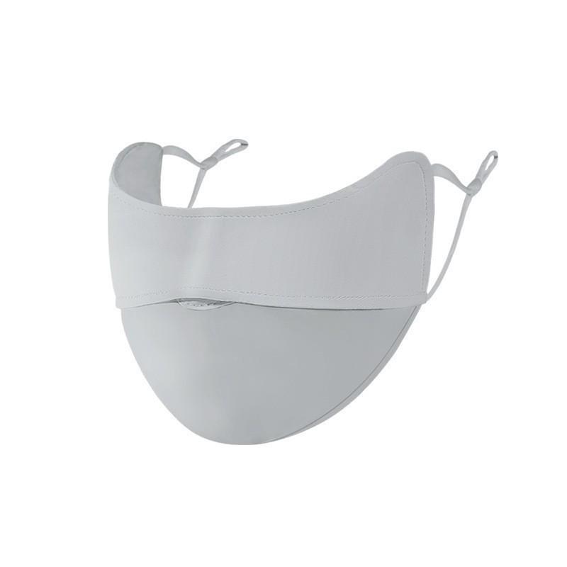 Breathable Ice Silk Face & Eye Shield with 3D Stereo Design - UV Protection, Washable, Hyaluronic Acid Enriched