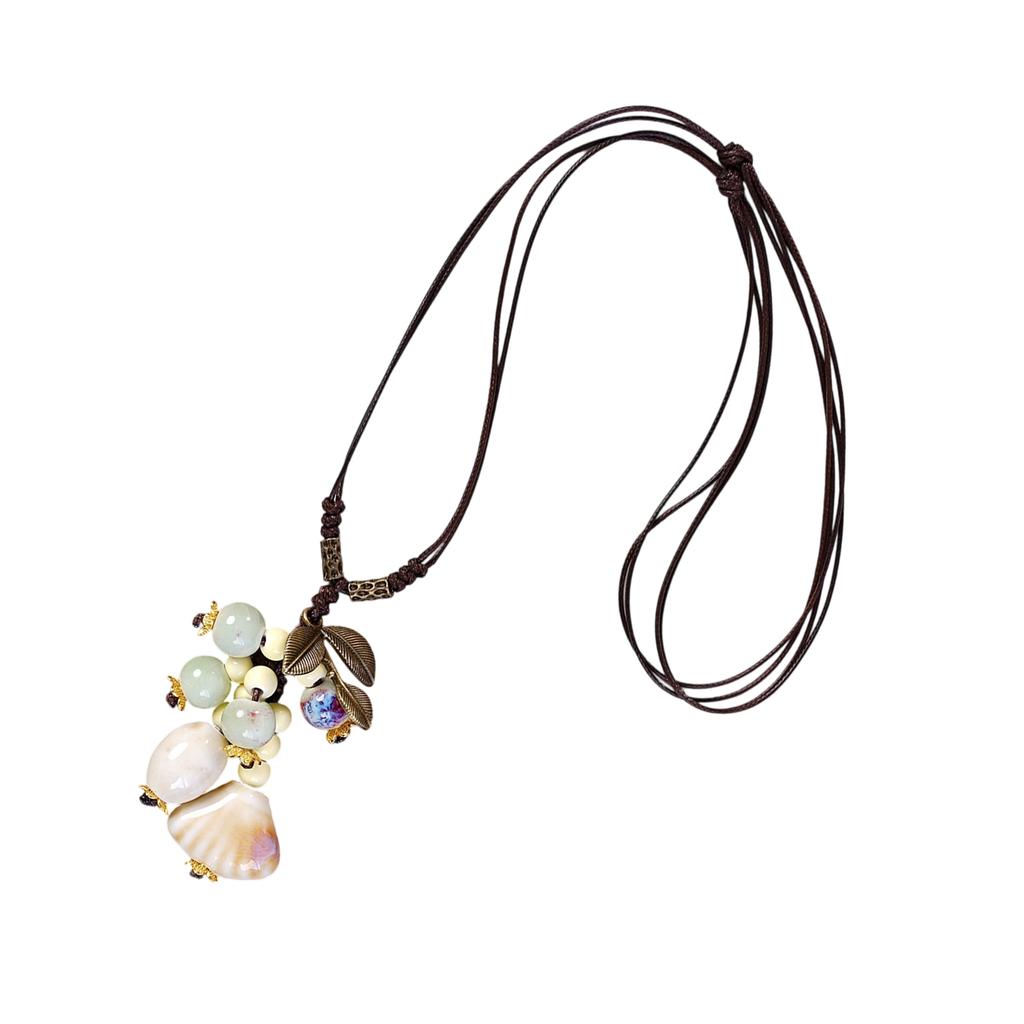 Handmade Ceramic Leaf Necklace Unique Designs Portable Jewelry With Adjustable Chain for Trendy Women Casual Wear