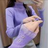 Lace Lace Semi-turtleneck Bottoming Top Womens Autumn and Winter Foreign Style Updated Knitted Versatile Top