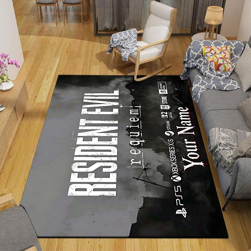 Custom 1Pc Resident Evil Requiem Flannel Personalized Rug Non Slip Floor Mat Soft Carpet for Living Bedroom Office Home Decor Gift