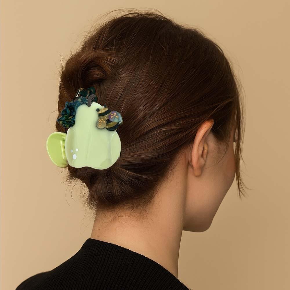 Waterproof Bee Pear Shark Clip Acrylic Acetate Hairgrips Creative Acetic Acid Hair Claw  Portable