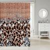 Leopard Print Glitter Shower Curtain Rose Gold Diamond Pattern Glamour Bathroom Decor Linen180X230