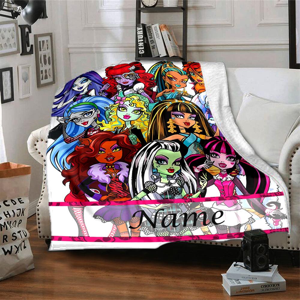 Customizable Monster High Draculaura4 Throw Blanket – Personalized Name, All-Season Cozy Snug Blanket, Machine Washable, Personalized Blanket