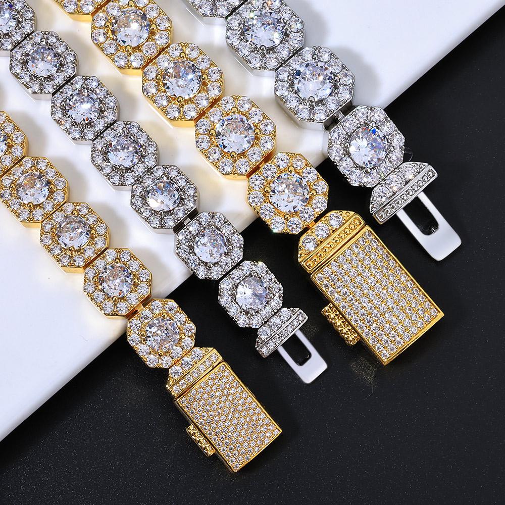 Hip Hop Zircon Full Diamond Rock Sugar Bracelet Light Luxury Accessories High-End Men'S Jewelry Jewelry