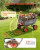 Garden Dump Cart, 362 kg Poly Dump Cart, Garden Carts Dumps Wagon with Storage Fence, 90° Quick-Dumps Mechanism, 180° Swivel Wheels, 90° Rotating