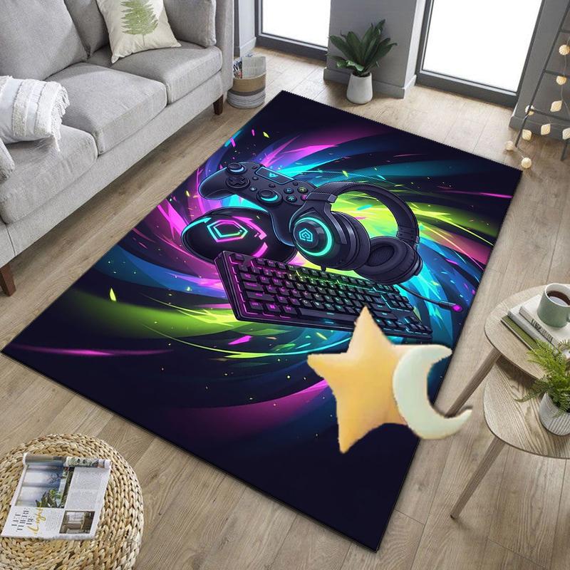 Neon Game Over Kunst Büro Teppich Stuhlunterlage, Spielteppich, Geeignet für Eingangsbereich, Schlafzimmer, Wohnzimmer, Schreibtisch, Weihnachtsgeschenk