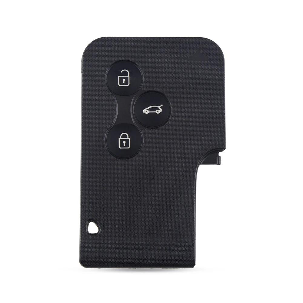 2/3 Buttons Smart Card Remote Key Shell Case For Renault Clio Logan Megane 2 3 Scenic Laguna Espace Black Car Key Case