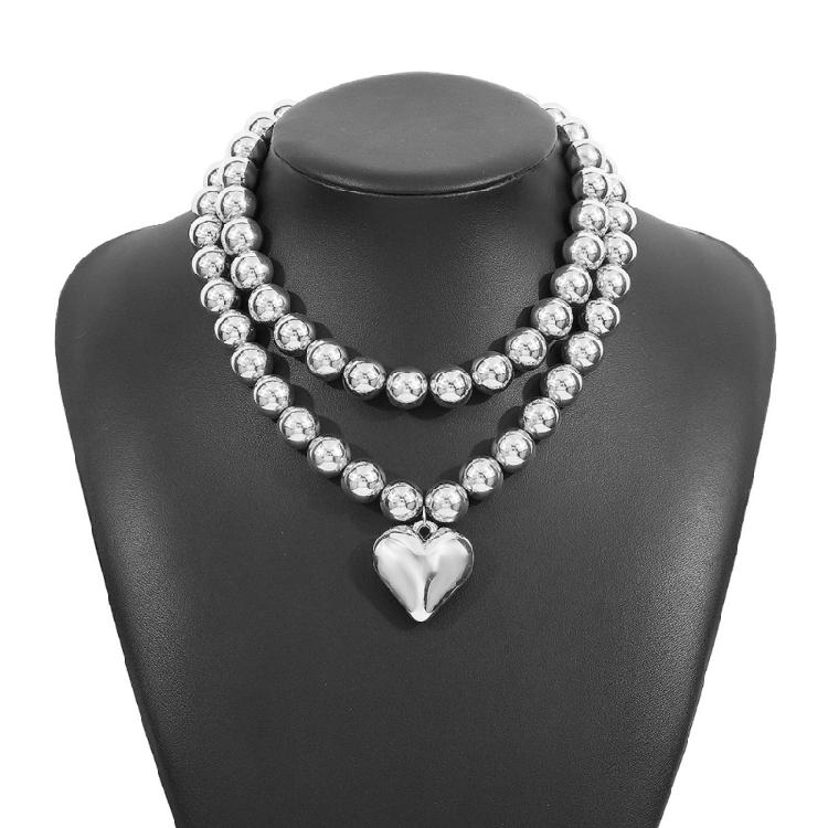 2 Pack Elegant Heart Pendant Necklace Exquisites Heart Necklace Long Lasting