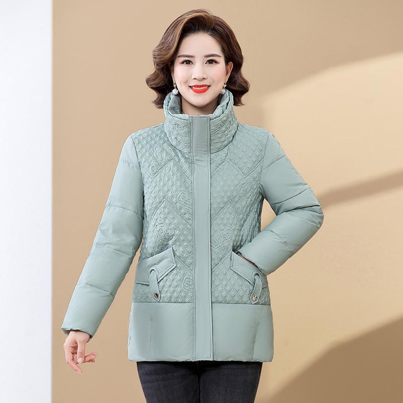 

Fashionable Warm Cotton Jacket for Middle-Aged & Elderly Women - Versatile, Loose Fit, Slimming, Thickened Outerwear L [Recommended: 90-105 lbs] світло-зелений колір