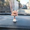 Neues Auto Mini Baumschmuck Mittelkonsole Auto montiert Grünpflanzen Zubehör Simulierte Blumendekoration Niedliches Geschenk für Mädchen