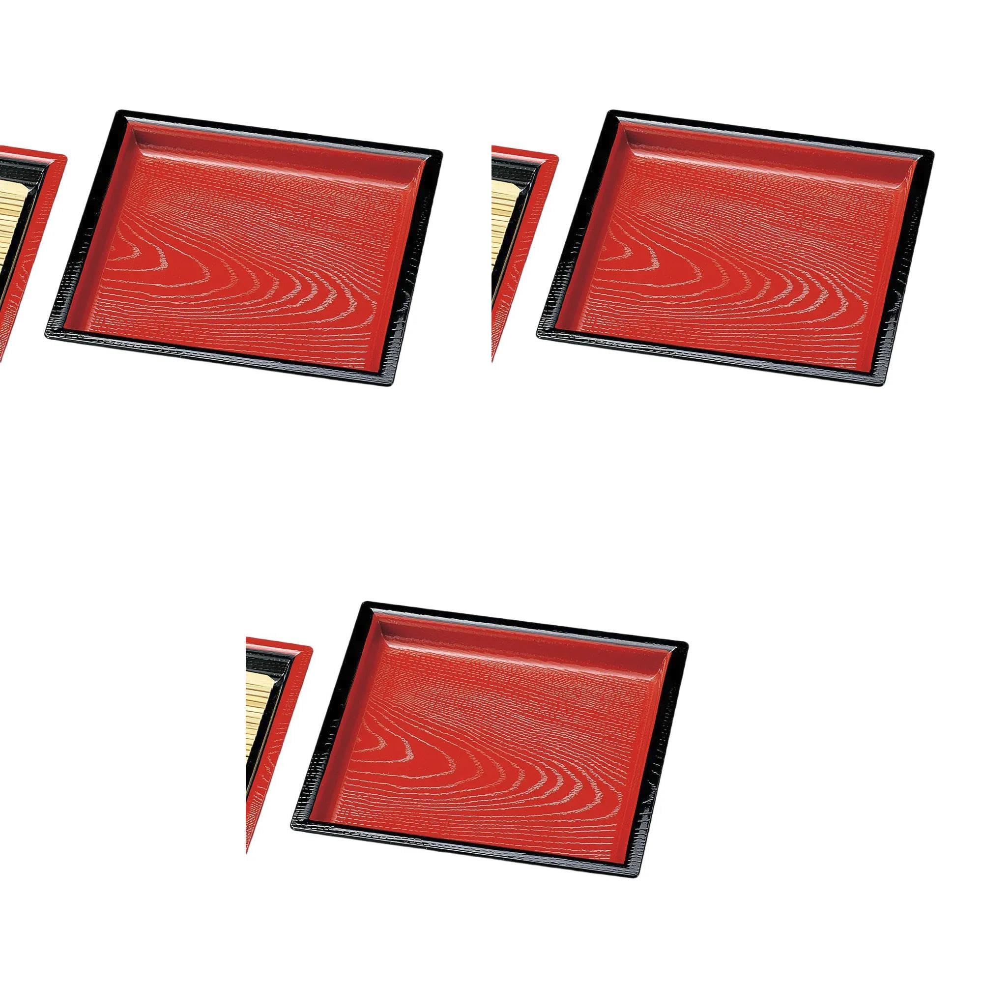 

Set of 3 Square Wood Grain Soba Vermilion and Black base x x Soba ABS Setomonohonpo [A] 7-inch Plates, (with plate) [21.1 21.1 2.6 cm] Steamer,