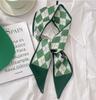 Fashion Printing Silk Hair Scarf for Women Chiffon Long Ribbon Ponytail Ties Headbands