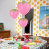 Handheld Paper Lantern 3D Pink Hanging Lantern Ball Strawberry Lantern  DIY Kindergarten