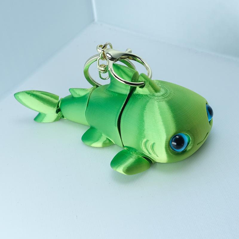 Q Version Small Shark Keychain: Exquisite Movable Bag Charm & Trendy Play Pendant