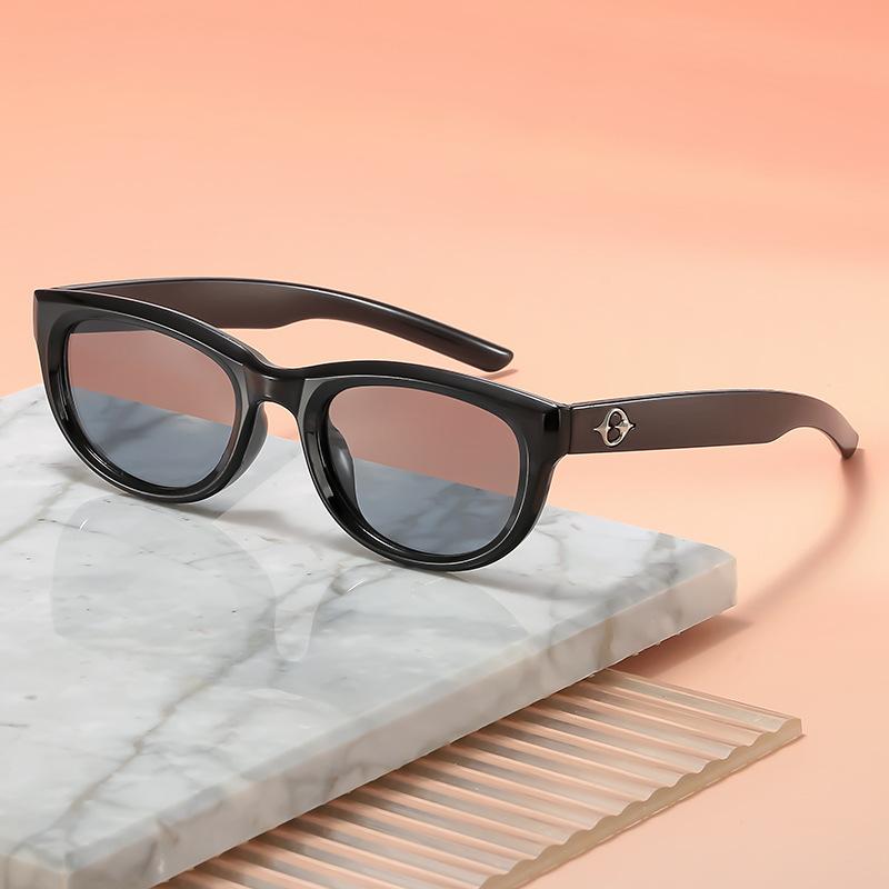 Retro Cat Eye Sunglasses Women'S High-End Narrow-Frame Glasses Damp Uv-Proof Sunglasses