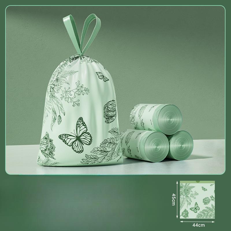 

Пакеты для мусора на завязках без слезУтолщенные ручные самозакрывающиеся пластиковые пакеты для общежитий, кухни, бытовые пакеты для мусора Butterflies (10)