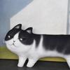 Cotton Cat Printed Throw Pillow Soft and Comfortable Toy Cushion with 3D Eyes Present for Girlfriend Home Decor