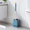 Wall Mounted Toilet Brush, Sanitary Toilet Scrubber with Hole-Free Design And Drainage Base, High-Density Bristles Non-Slip Handle Hygienic Cleaning
