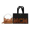 MCM Aren Visetos Monogram Pendant Trendy Hobo Bag Women bags Brown Cognac MWHESTA01CO001