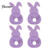 Easter Dinner Table Decor 4 Pcs Bunny Cutlery Holders, Felt Tableware Pouch Bags, Cute Rabbit Utensil Decorative Fork Spoon Sleeve, Spring Knife