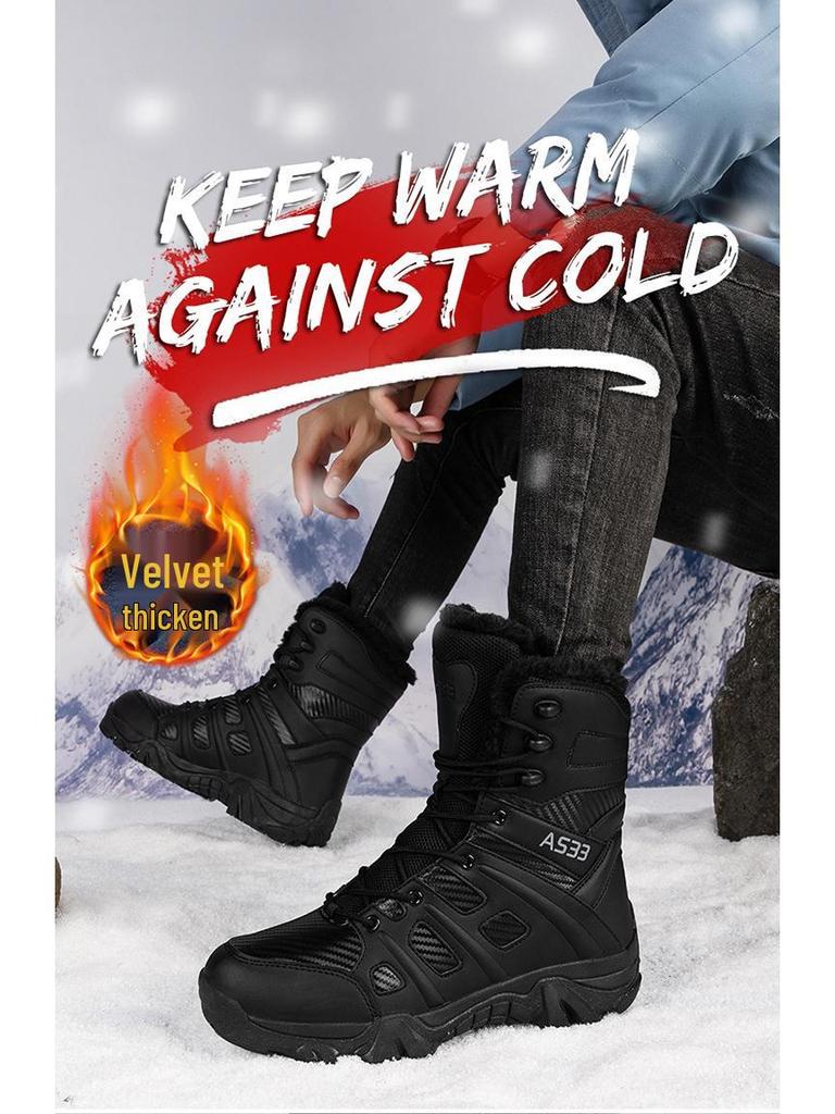 New Men's Autumn/Winter Russian Combat Boots: Thick, Comfortable, Plus Velvet; Available in Sand and Black.