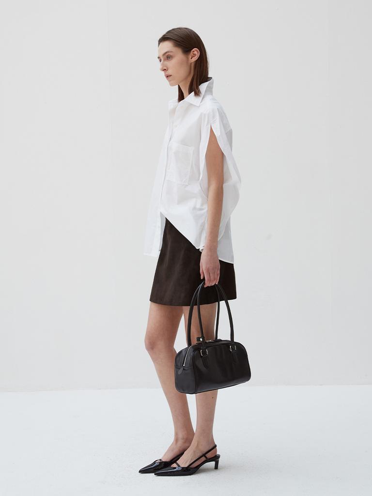 Beleudemaleu Italian Suede Ver Skirt_Dark Brown