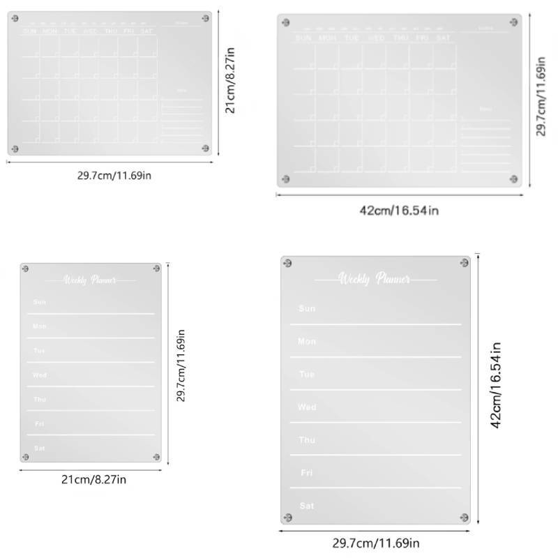 Magnetic Acrylic Schedule Board With Erasable Surface And Storage Box For Daily Planning