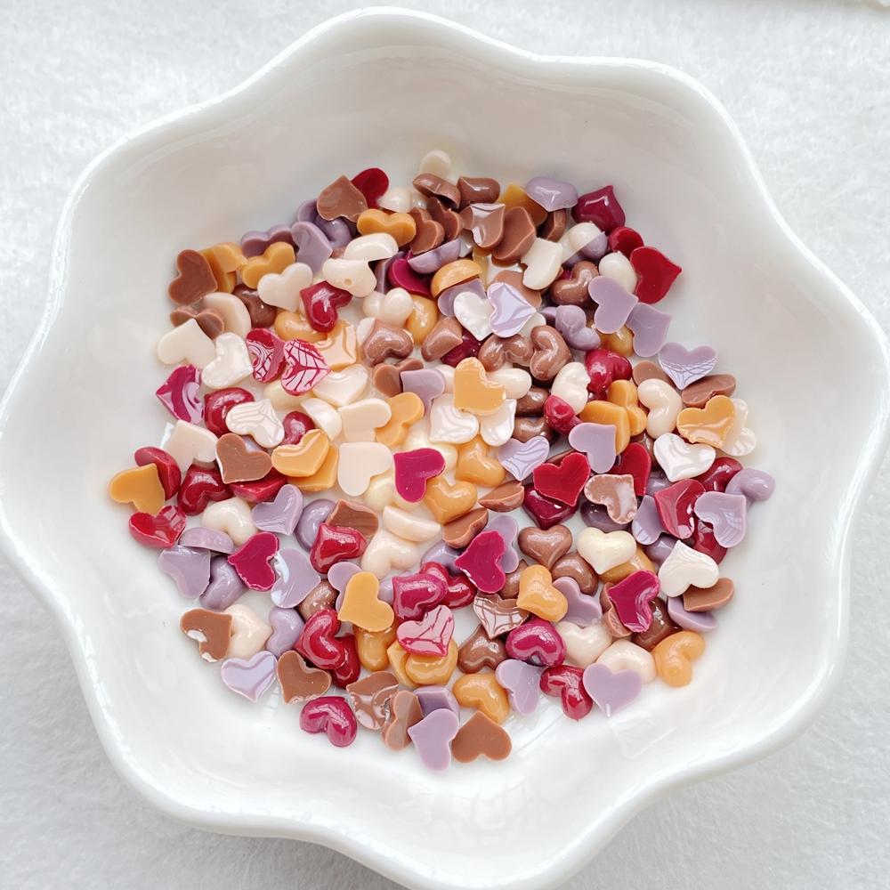 200Pcs Mix 5mm Heart LOVE Nail Art Flat back Rhinestone Bead Scrapbook DIY Manicures Applique Accessories Crafts