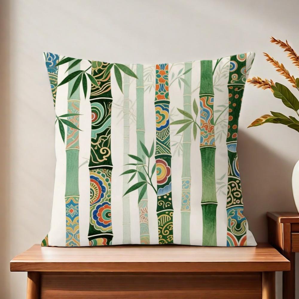 Bamboo-Traditional Style Cushion Cover For Pillow Printing Sofa Decoration Home Car Room Coffee Shop Office Nordic Simplicity