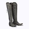 Fashion IPPEUM Red Western Cowboy Boots For Women Embroidered Pointed Toe Shoes Free Shipping Knee High Wide Calf Cowgirl Boots