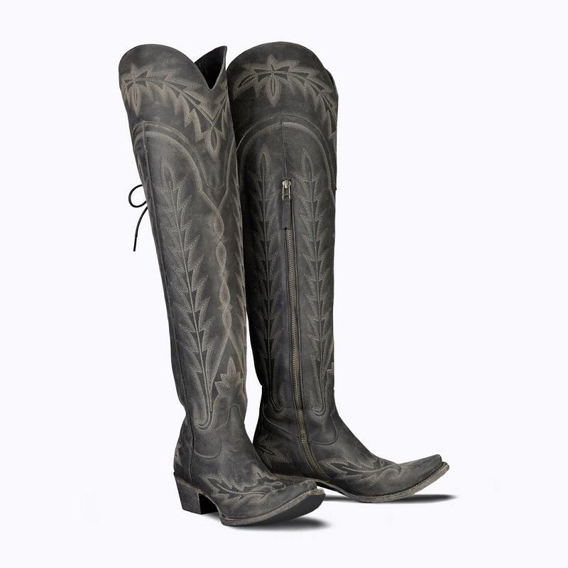 Fashion IPPEUM Red Western Cowboy Boots For Women Embroidered Pointed Toe Shoes Free Shipping Knee High Wide Calf Cowgirl Boots