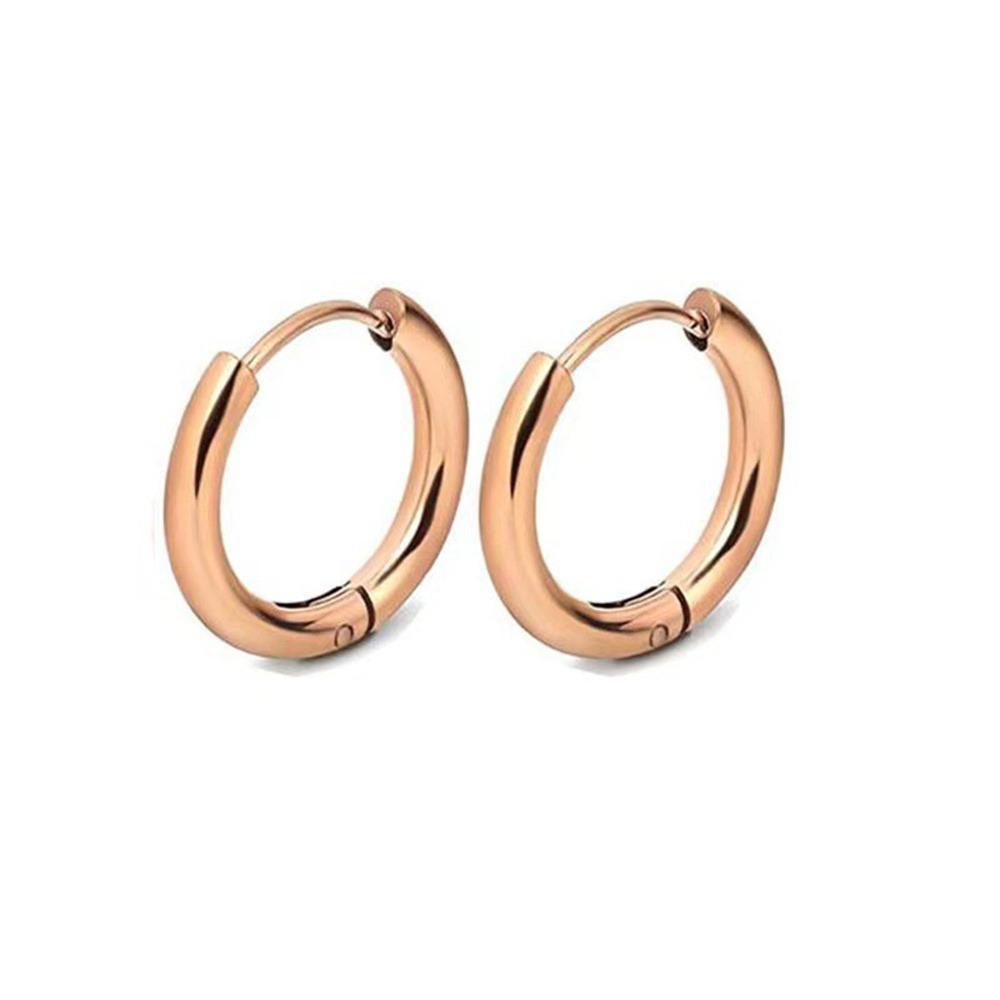 2 PCS Small Hoop Earrings Silver Color Stainles Steel Round Pendientes Anti-allergy for Women Men 2025 Fashion Jewelry Gifts