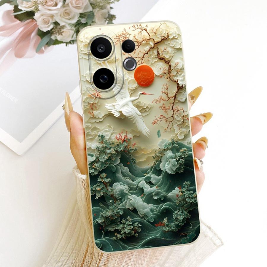 For Vivo V60 Lite v 60 5G Case Rabbit Painted Cover Soft Silicone Matte Phone Case For VivoV60 V 60Lite 4G 5G Cover animal Capa