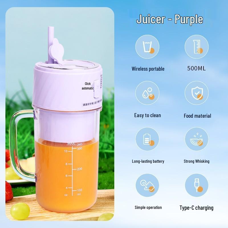 Wireless Portable Electric Juicer Cup - Compact Outdoor & Dormitory Blender for Fruit Juicing 3.7V (1200mAh battery)