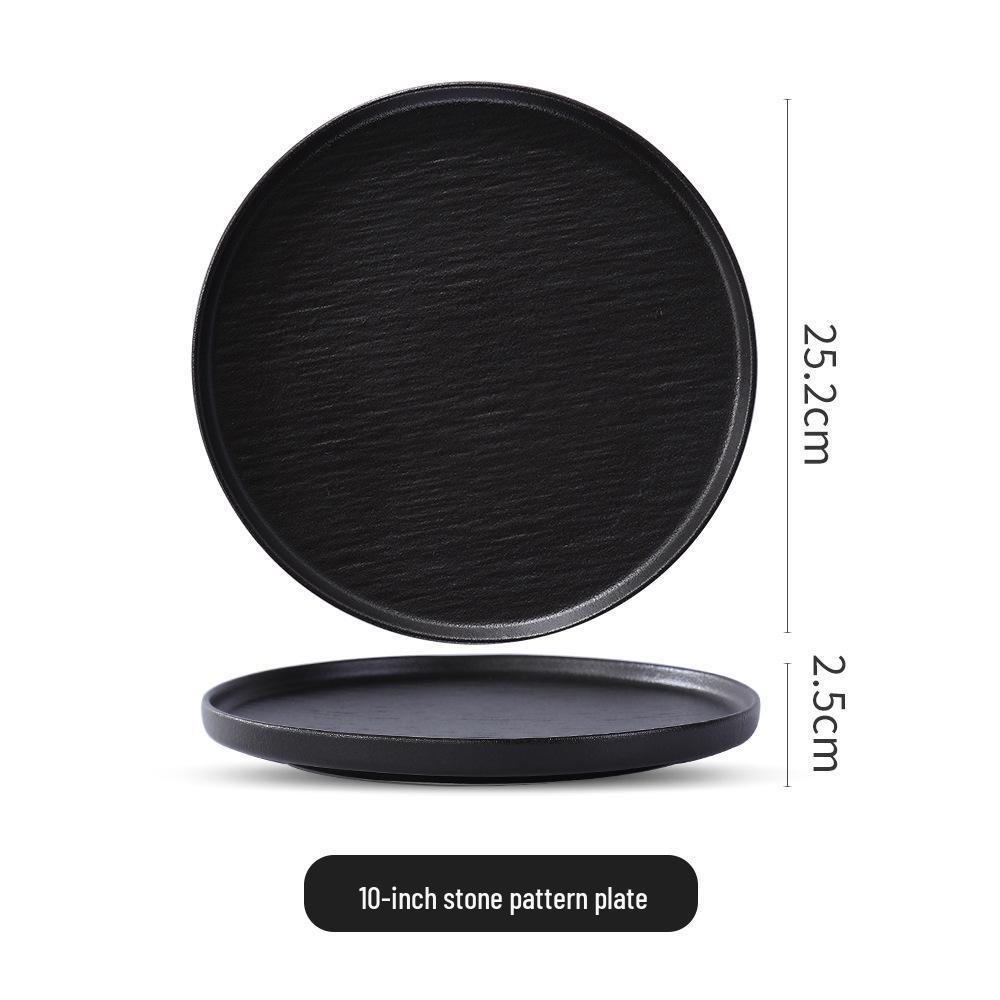 Flowing Sand Effect Ceramic Steak Plate Set