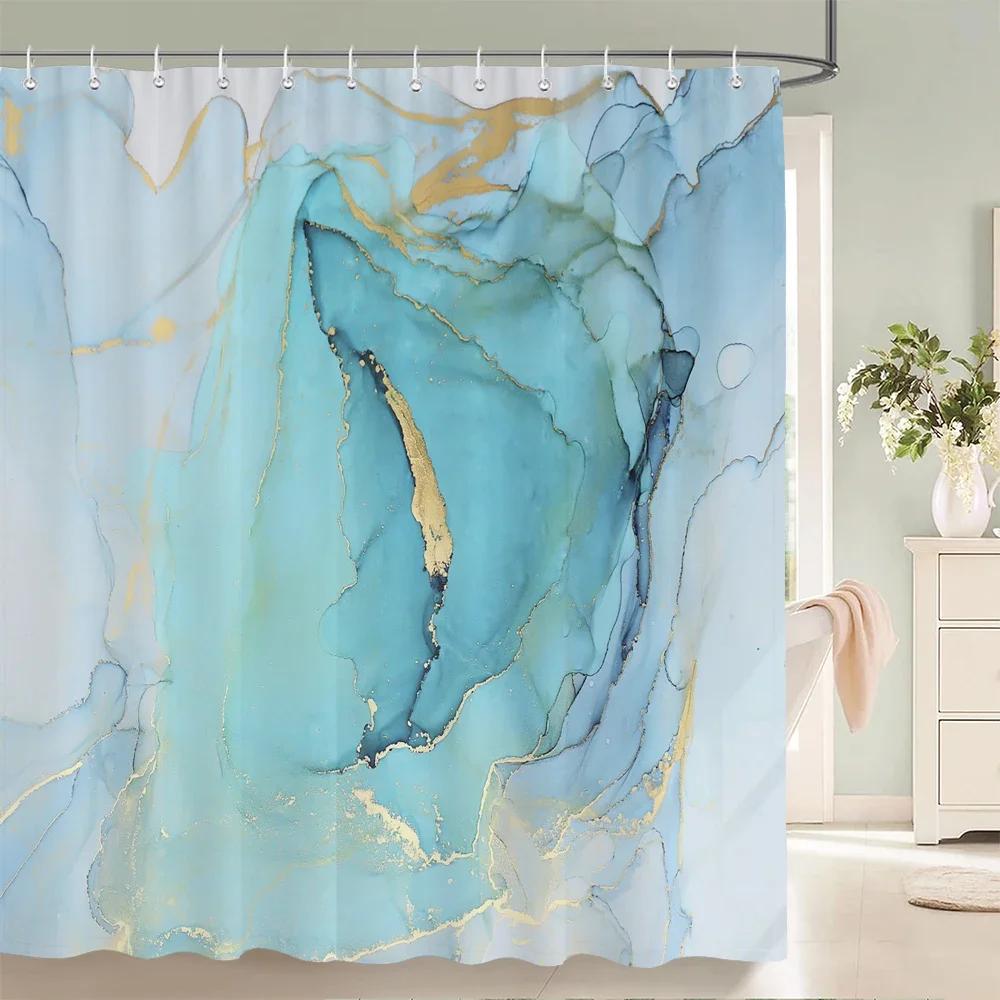 Colorful Abstract Marble Print Shower Curtain With Hook Waterproof Bathroom Curtain Polyester Curtain 3D Shower Curtains 180x180