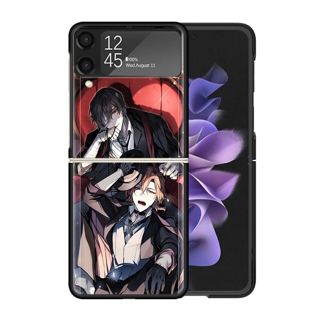 Bungo Stray Dogs Double Black Clear Phone Case For Samsung Z Flip 7 6 5 4 3 Galaxy ZFlip7 ZFlip6 ZFlip5 ZFlip4 ZFlip3 5G Print C