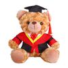 Plyšový medvídek absolvent 2025 s talárem, čepicí a střapcem, roztomilý hnědý absolvent