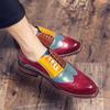 Scarpe Uomo Casual da Ufficio Punta Acuta Piatte Brogue in Pelle per Uomo Pieno Fiore Punk Rialzanti Retro Tendenza 2025 Slip-on