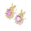 New Year'S Earrings Cute Little Rabbit Zircon Earrings Red Silver Needle Women'S Versatile Small Fragrant Small Earrings