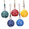 5 Pcs Multicolor Handmade Metal Cow Bells 4” – Hanging Vintage Wind Chimes with Jute Rope for Christmas Tree, Witch Bells, Farmhouse & Outdoor Use