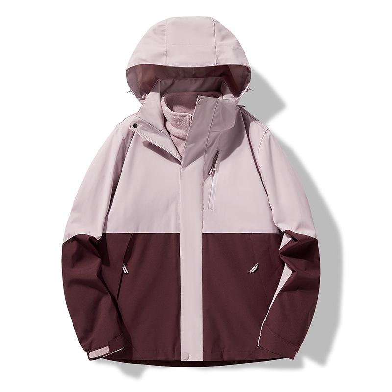 Autumn and Winter Fleece Thick Jacket Men's and Women's Outdoor Windproof Warm Fleece Liner Removable Three-in-one Two-piece Set