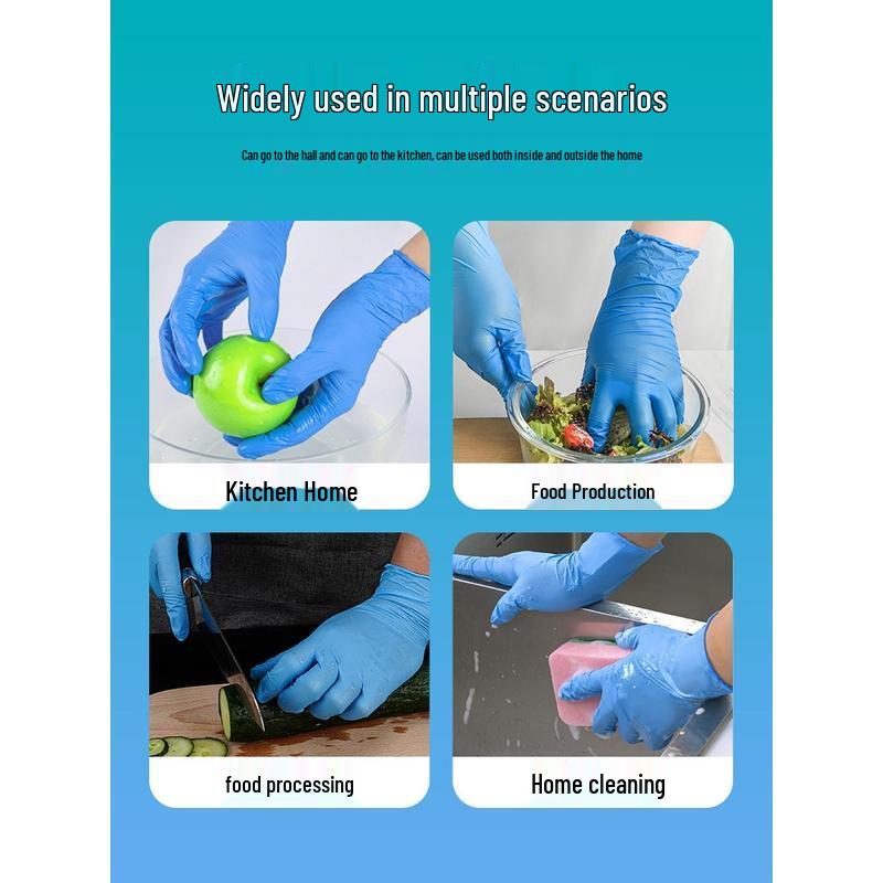 

Одноразовые синие нитриловые перчатки HANDUNYOU пищевого качества