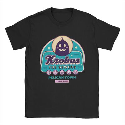Krobus Der Abwasserhändler Stardew Valley Herren T-Shirts Spiel Anime T-Shirts Kurzarm T-Shirt 100% Baumwolle Neuankömmling Tops
