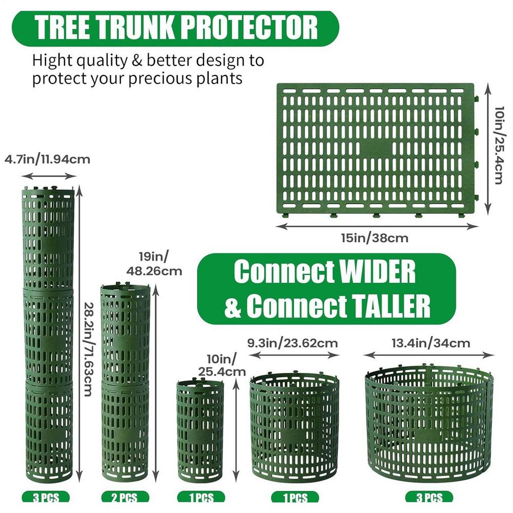 

Garden Tree Trunk Guards with 10 Ground Pegs and 20 Meters of Line Tree Bark Damage Wrap with Stakes for Backyard Driveway зелёный