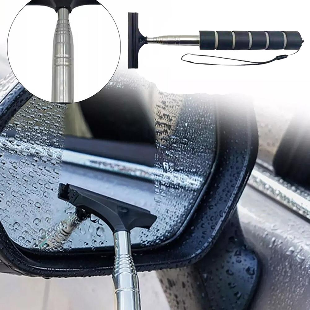 Car Mirror Rainy Glass Window Cleaning Tool Wiper Extendable Squeegee Mirror Handle Mirror Telescopic Car Side Squeegee Rea Z1D1
