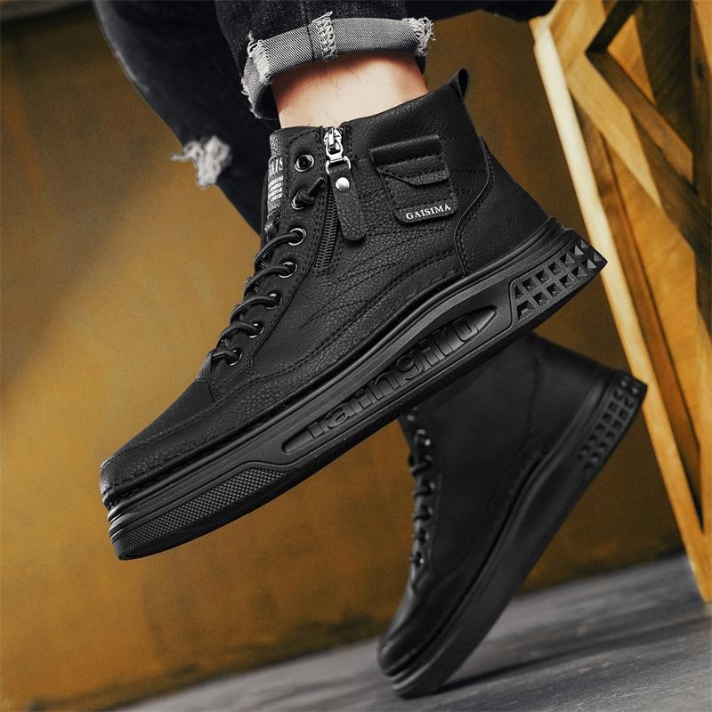 New Men's Classic Fashion High Top Thick Sole Skateboarding Shoes Comfortable Soft Sole Basketball  Sneakers