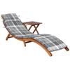 Day and Night - Day and Night Garden Lounger with Table and Cushion In Solid Acacia Wood