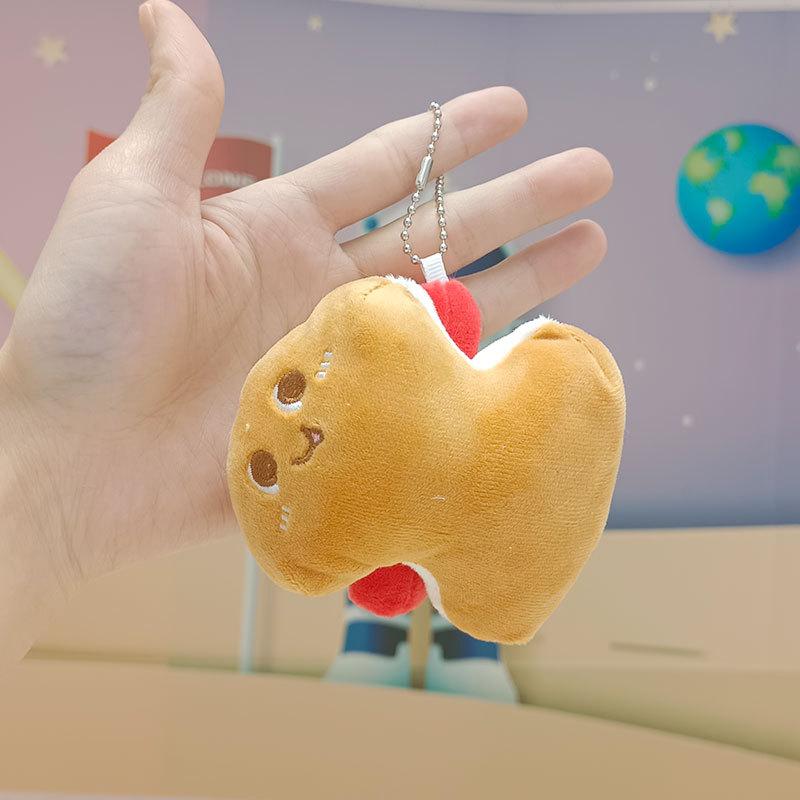 12cm Kawaii Essen Brot Hamburger Hund Pommes Plüschtier Weicher Gefüllter Plüsch Anhänger Schlüsselanhänger für Kinder Geschenke Spielzeug