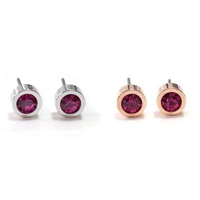E400 Fuchsia Austrian Genuine Crystal Earrings